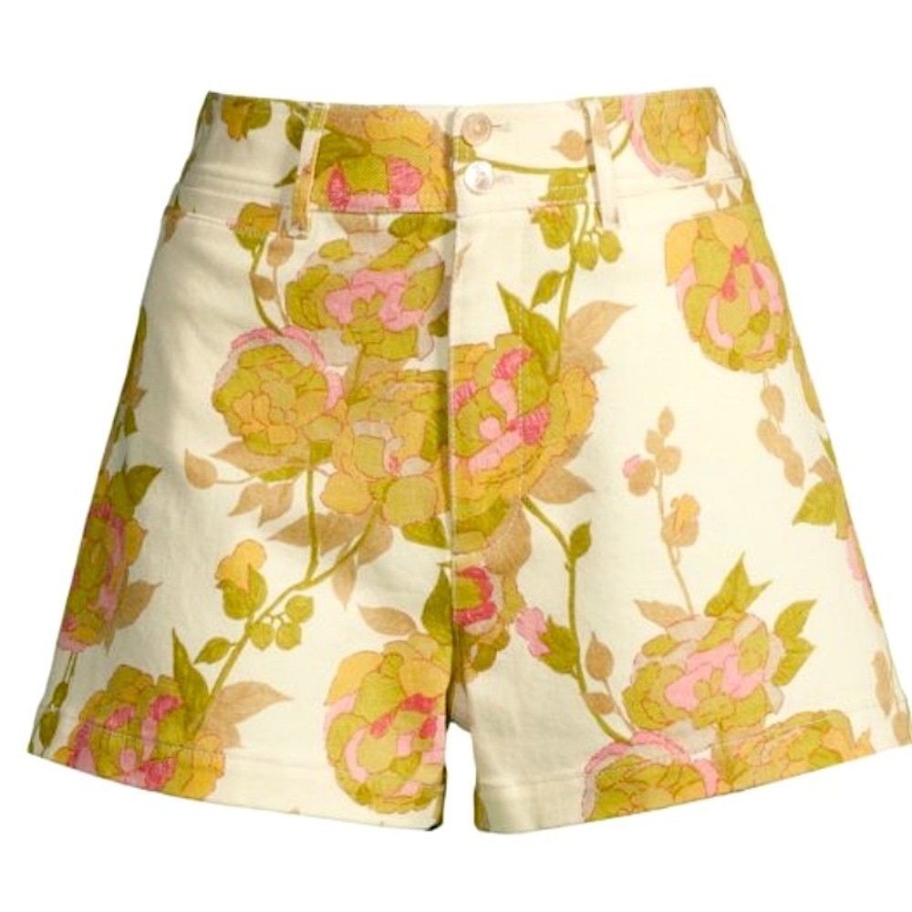 Rebecca Taylor Floral High Rise denim shorts